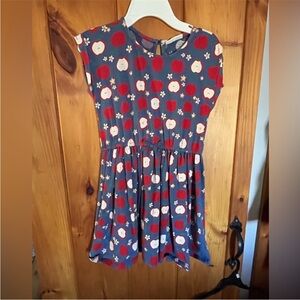 Cynthia Rowley Blue Dress with Red and White Apple Pattern